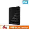 WD My Passport 4TB 黑色 2.5吋 USB3.0 外接硬碟 WDBPKJ0040BBK-WESN