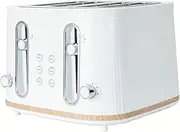 Anko 4 Slice Toaster - White Variable browning control Slide out crumb tray