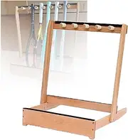 Tennis Racket Storage Rack, Wood Badminton Racket Display Stand,Floor-Standing Racket Organizer Stand with Foam Arms, for Tennis Courts Gymnasiums Clubs Schools