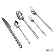 Elyon Fine 20-Piece Reflective Silver Flatware Set, Stainless Steel, Service For