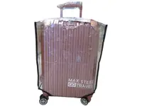 在飛比找松果購物優惠-24吋行李箱防護套防水套雨衣套不黏箱高透明加厚防水PVC材質