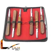 6 pcs Farrier Hoof Knives Equine Veterinary Horse Knife With Leather Pouch kit