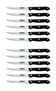 12 Steak Knives Dinner Set Stainless Steel Sharp Serrated Dishwasher Safe Knife