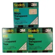 (3) VTG Scotch 810 Magic Transparent Tape Lot 3M Removable Rolls NEW