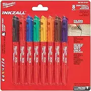 Milwaukee 48223107 Inkzall Fine Point Markers Multi 8pk