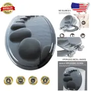Quick Install Round Toilet Seat - Soft Close & Adjustable for American Toilets