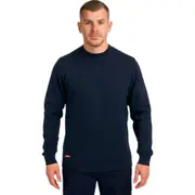 Mens Hard Yakka Fleece Crew Jumper Navy