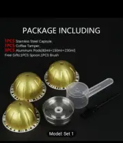 Coffee Capsule Kits Compatible With Vertuoline Next Machine. Reusable. Stainless