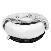 Pawz Plush Donut Calming Dog Bed Cover Only Charcoal
