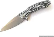Tassie Tiger Reverse Tanto Folding Knife Black/White G10 Handle D2 Steel Blade