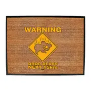 Animal Warning Drop Bears - Funny Novelty Doormat Man Cave Floor mat