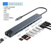 8 in1 Multiport USB-C Hub Type C To USB 3.0 4K HDMI Adapter For Macbook Laptop