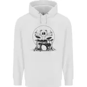 Vitruvian Drummer Funny Drumming Drum Childrens Kids Hoodie