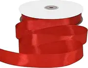 Gliberli Red Satin Ribbon 7/8 inch X 100 Yards Fabric Large Ribbons for Gift Wrapping Bows Bouquet Sewing Craft Home Decor Hair Floral