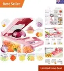 Vegetable Chopper Onion Chopper - 12 in 1 Multi-Functional Mandoline Slicer V...