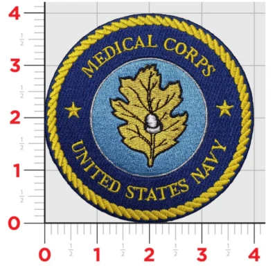 NAVY MEDICAL CORPS EMBROIDERED PATCH WITH HOOK & LOOP