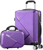 [MAZAM] Suitcase 2pcs with Trolley Bag Suitcase Lightweight Purple