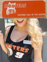 ~NEW~ HOOTERS Girl Tag Pin Customize Engrave YOUR NAME HOOTERS GIRL of the MONTH