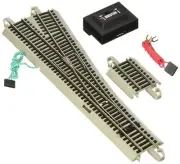 Trains Snap Fit E Z TRACK 5 TURNOUT RIGHT 1 card NICKEL SILVER Rail With G