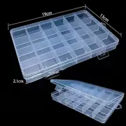 Clear Plastic Organizer Box Case 24 Grids Jewelry Storage Container 7.5"