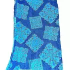 Hawaiian Blue Fabric Drape Curtain Set 2 Panels 42" x 80" Rod Pocket Header New