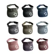 Washed Sunproof Empty Top Hat Lightweight Visor Hat for Camping Summer