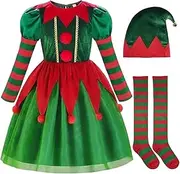 [Generic] Elf Costume for Christmas Celebration with Socks for Performance