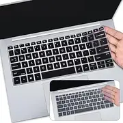 2PCS Keyboard Cover Skin for 2025-2022 HP EliteBook 830 835 840 845 1040 G9 G10 13.3 & 14 inch, HP EliteBook 13.3 14 inch Keyboard Protector(Not fit 840 845 1040 G8 G7 G6 G5 G4 G3), Black+Clear