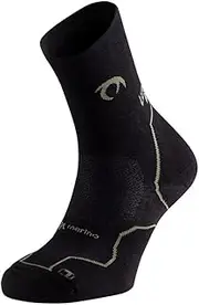 [Lurbel] Taiga Four Merino Wool, Outdoor Socks, Thermal Socks, Trekking Socks, Breathable Socks, Black/Green, L, Black/green, Large