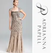 Adrianna Papell Long beaded gown new with tag