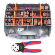 338Pcs Dt Deutsch Connector Kit - 2 3 4 6 8 12 Pin Connectors, Crimping Tool, Removal Tool, Car Electrical Connector as shown