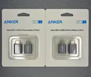(2) 2 Packs Anker Type C Adapter USB-C to USB 3.0 Female Port Converter