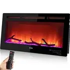 VEVOR Electric Fireplace 36-Inch Recessed Wall Mounted Remote Control Timer