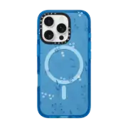 iPhone 16 Pro Impact Case MagSafe Compatible Small blue flowers