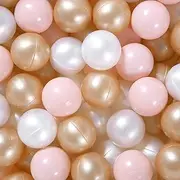TRENDPLAY Plastic Balls for Ball Pits, Pack of 100 Hollow Balls, Perfect for Toddler Baby Pools,Party Decoration, 2.2 Inch 2.4 Inch 2.75 Inch
