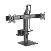 Brateck Dual Screens Vertical Lift Monitor Stand With Thin Client CPU Mount Fit Most 17"-27" Monitor Up to 6kg per screen VESA