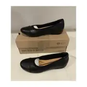 Collections by Clark Sara Bay Ballet Flat Black Leather Women's 7.5 NEW in Box