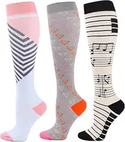 [Zingso] 3 Pairs of Compression Socks for Men and Women, 20-25 mmHg Compression Stockings, Best Athletic & Medical Socks for Sports, Running, Pregnancy, Air Travel, Breastfeeding
