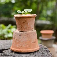 在飛比找Yahoo!奇摩拍賣優惠-紅陶花盆  盆花器特大號粗陶陶土透氣泥瓦花盆特價包郵