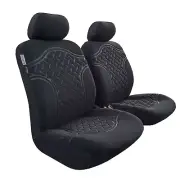 Black Embossed Seat Covers For Mitsubishi Triton MQ/MR 2021 Front Pair