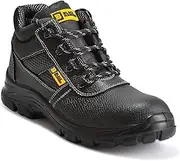[Black Hammer] Mens Safety Boots Work Waterproof Shoes Leather Steel Toe Cap Working Ankle Lightweight Footwear S3 SRC 1007 Black