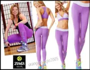 Zumba 2Pc.SET!Hubble Hubble Long Leggings+V Bra Top Gorgeous-Orchid Stellar-RARE