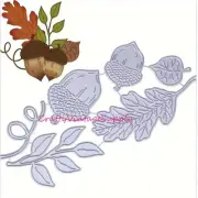 Falling autumn fall acorn leaves confetti leaf metal craft stencil die cut hair