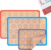 Silicone Baking Mat Macaron - Set of 3 (2 Half Sheet Liners and 1 Quarter Sheet)