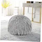 Unstuffed Ottoman Pouf Covers,19x15 inch Faux Fur Foot Stool,Round Floor