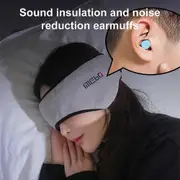 Earmuff Sleep Mask Plush Cute Dream Sleeping Mask Eyemuff Eye Cover For Women Warm Relax Plush Blindfold Cotton Eyes Bandage Gray