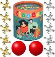 Jacks Game with Ball, Retro Vintage Jax Game for Kids and Adults, Classic Board