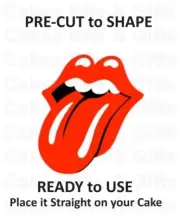 TONGUE and LIPS Edible Icing CAKE Decoration Rolling Stones Mike Jagger Mouth