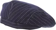 [Yardenfun] Chef Hats Portable Stripe Design Kitchen Serving Hat for Men Women Durable Material for Restaurants Bakeries Comfortable Wear for Culinary Dark Blue