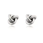 Culturesse Esti Artsy 10mm Knot Stud Earrings Sterling Silver Rhodium Plating